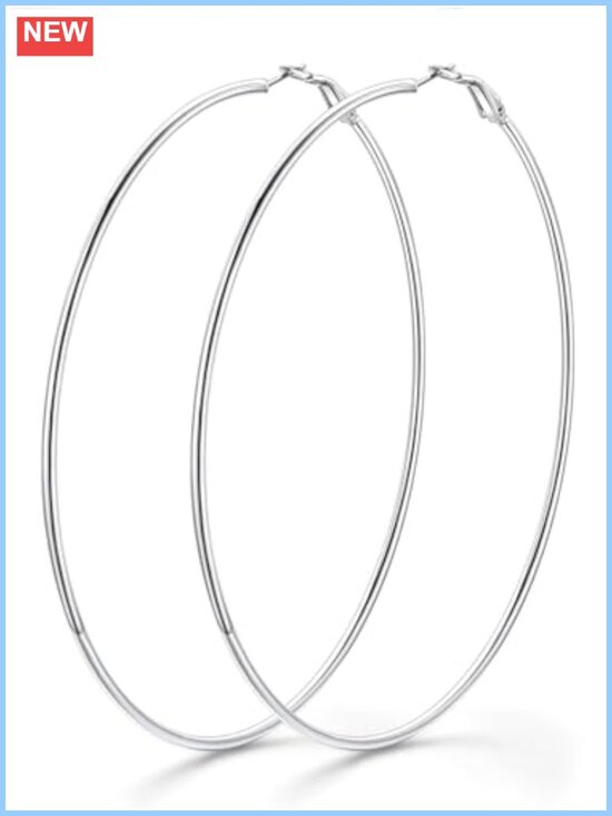 Jewelry - Large Hoop Earrings, Stainless Steel, Hypoallergenic, Lightweight